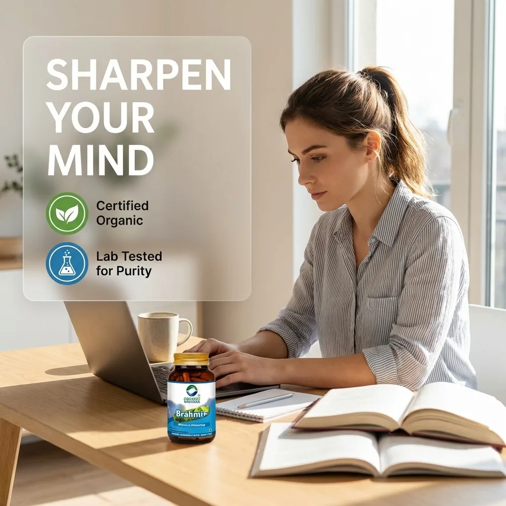 Organic Wellness Brahmi+ | Ayurvedic Cognitive Support | Vegetarian Capsules for Mental Clarity-5