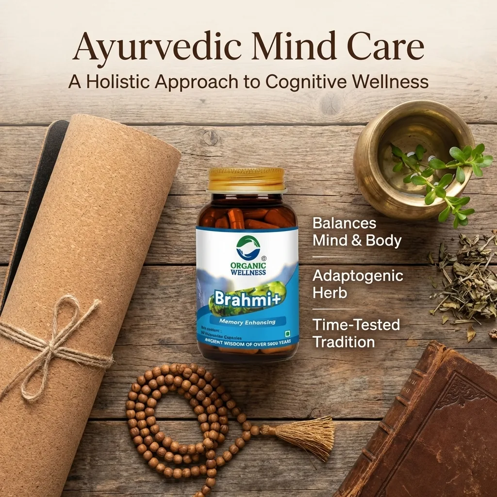 Organic Wellness Brahmi+ | Ayurvedic Cognitive Support | Vegetarian Capsules for Mental Clarity-6