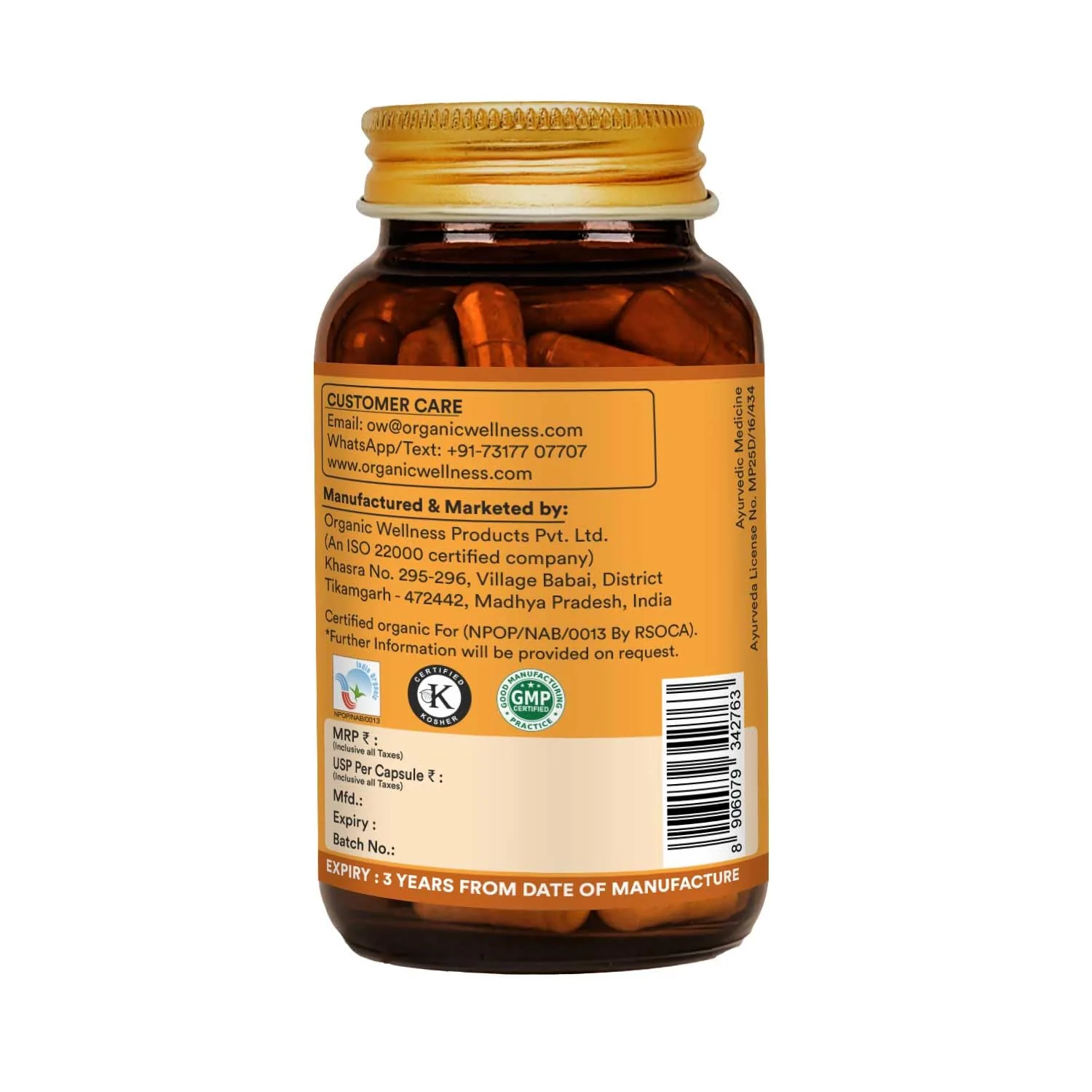 Organic Wellness Gurmar Vegetarian Capsules | Ayurvedic Herbal Supplement | Sugar Metabolism Support-3
