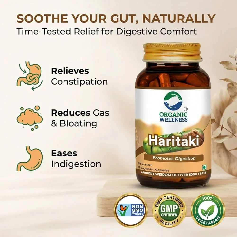 Organic Wellness Haritaki Capsules | Ayurvedic Dietary Supplement | Natural Colon Cleanse & Digestive Support-3