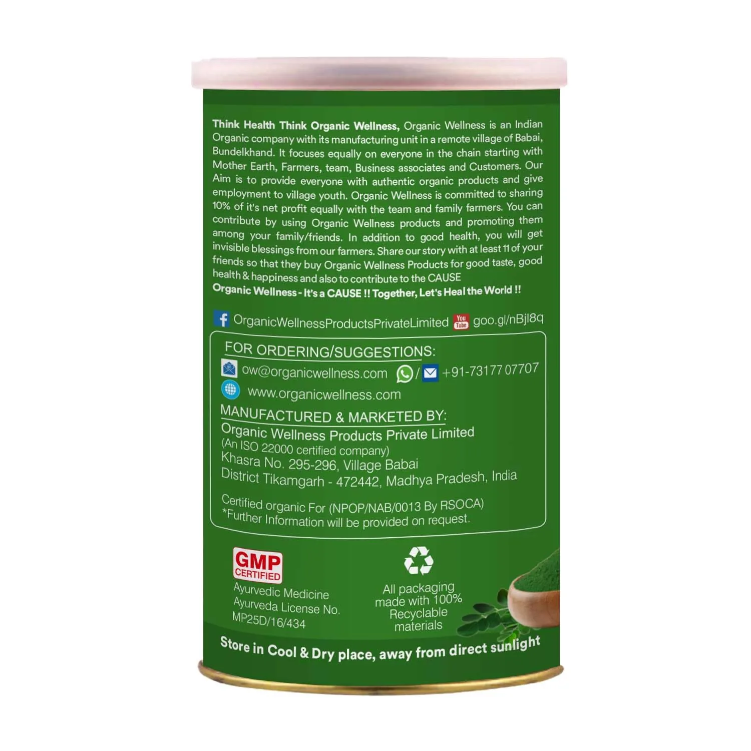 Organic Wellness Moringa Powder | Pure Leaf Superfood | Nutrient-Rich Ayurvedic Supplement-2