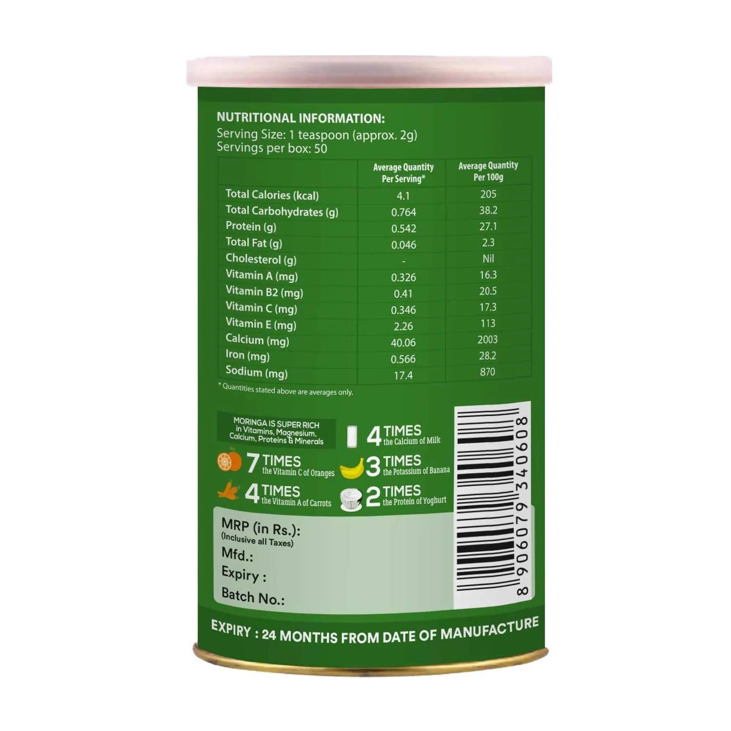 Organic Wellness Moringa Powder | Pure Leaf Superfood | Nutrient-Rich Ayurvedic Supplement-3