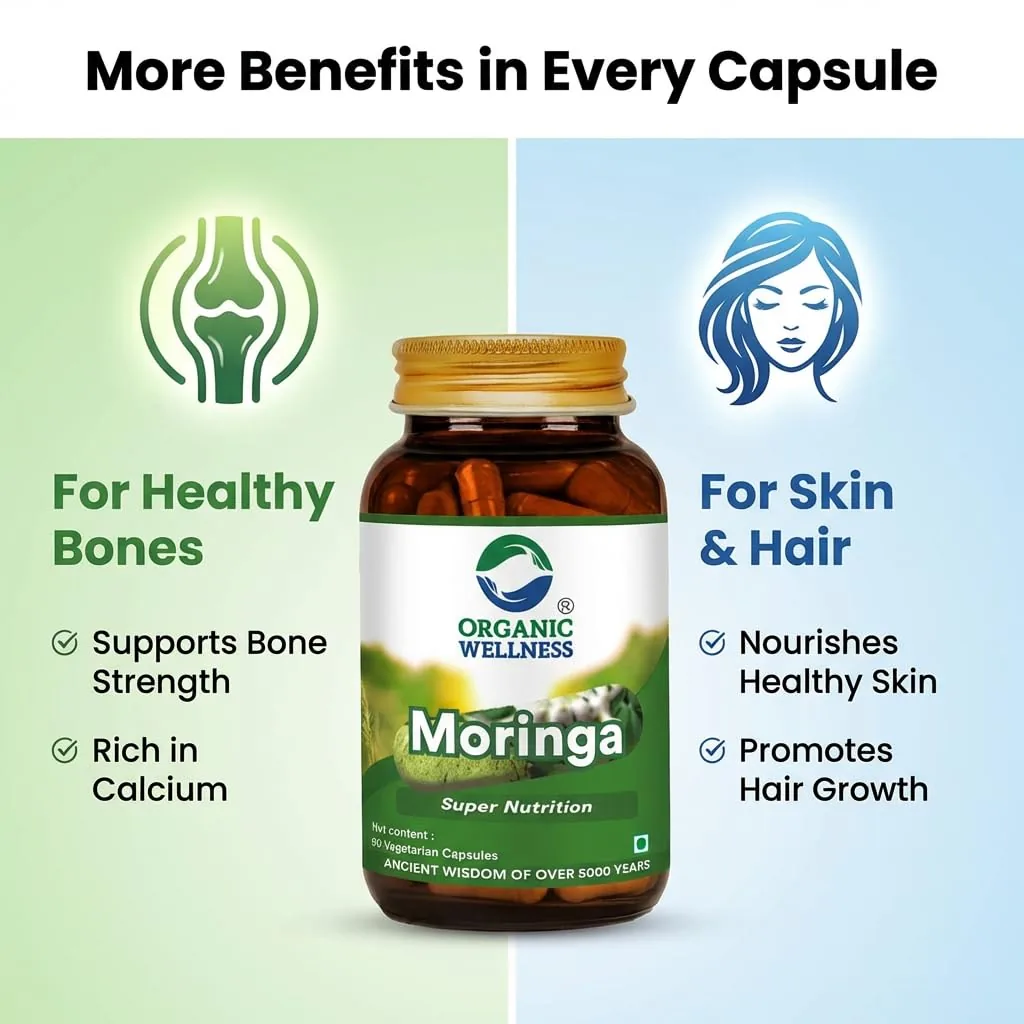 Organic Wellness Moringa Super Nutrition | Organic Herbal Supplement | Natural Immunity and Energy Support-2