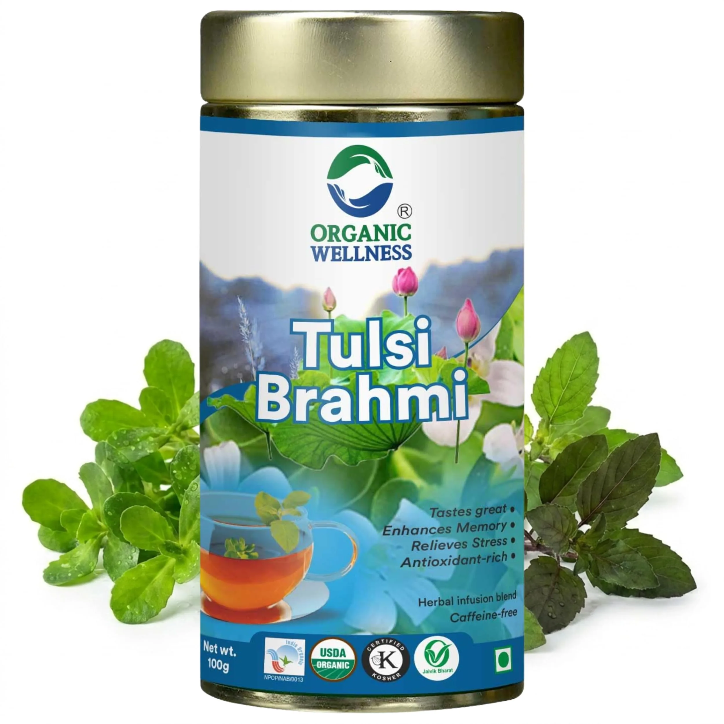 Organic Wellness Tulsi Brahmi Loose Leaf Tea