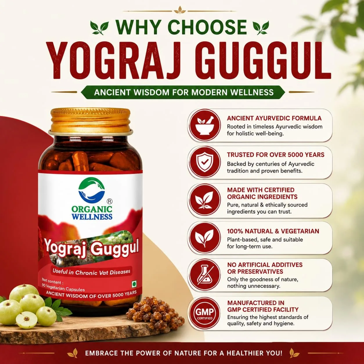 Organic Wellness Yograj Guggul | Vegetarian Capsules | Traditional Joint and Vata Support-4