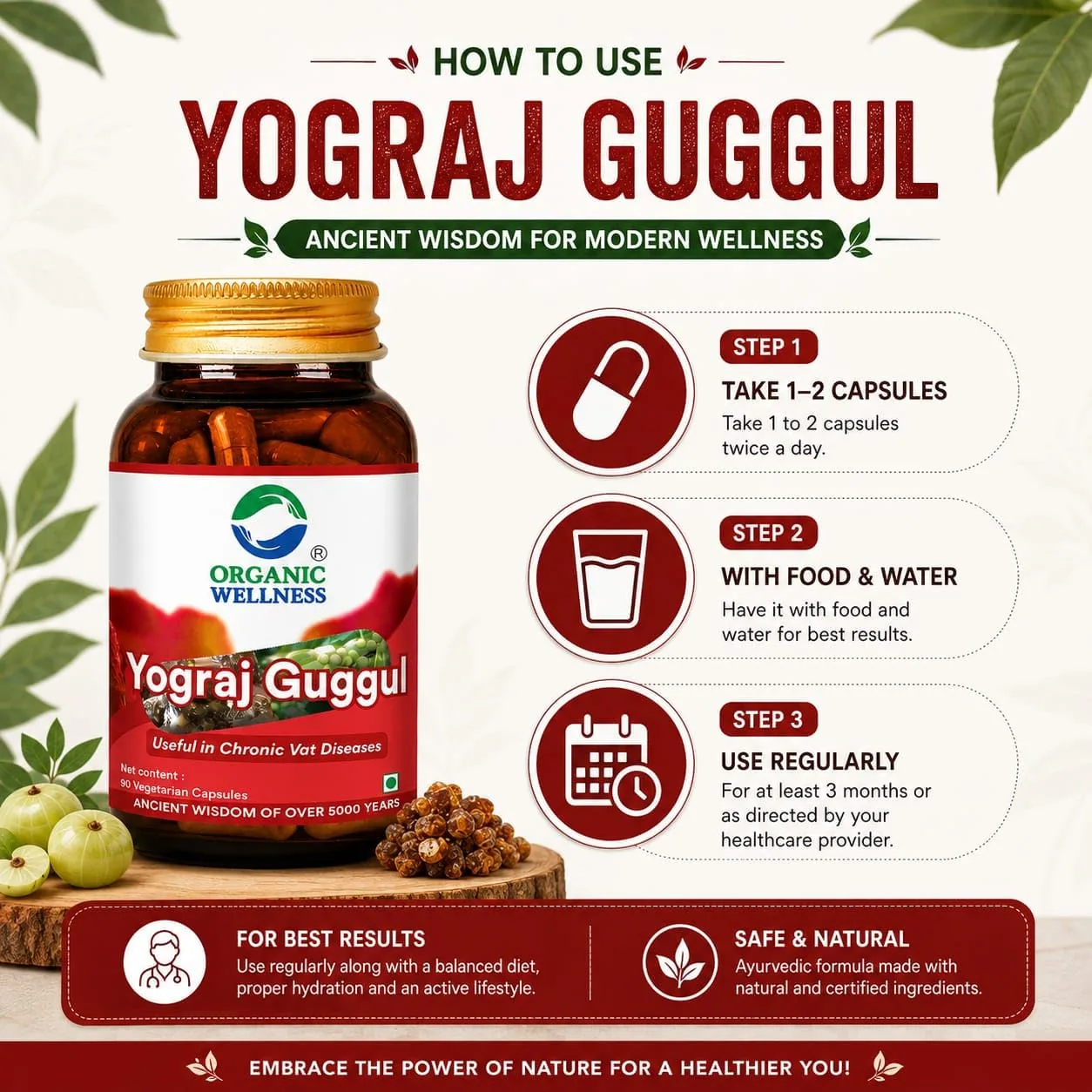 Organic Wellness Yograj Guggul | Vegetarian Capsules | Traditional Joint and Vata Support-5