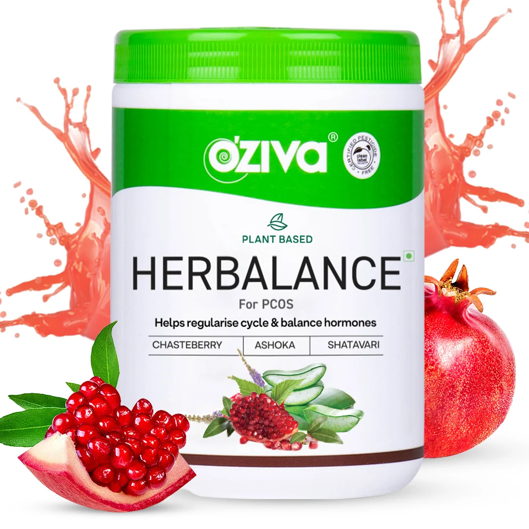 OZiva Plant Based Herbalance For PCOS | Ayurvedic Hormone Support Powder | Gluten-Free & Vegan Formula-1