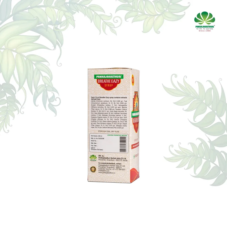 Pankajakasthuri Breathe Eazy Syrup | Ayurvedic Respiratory Care | Cough & Cold Relief-6