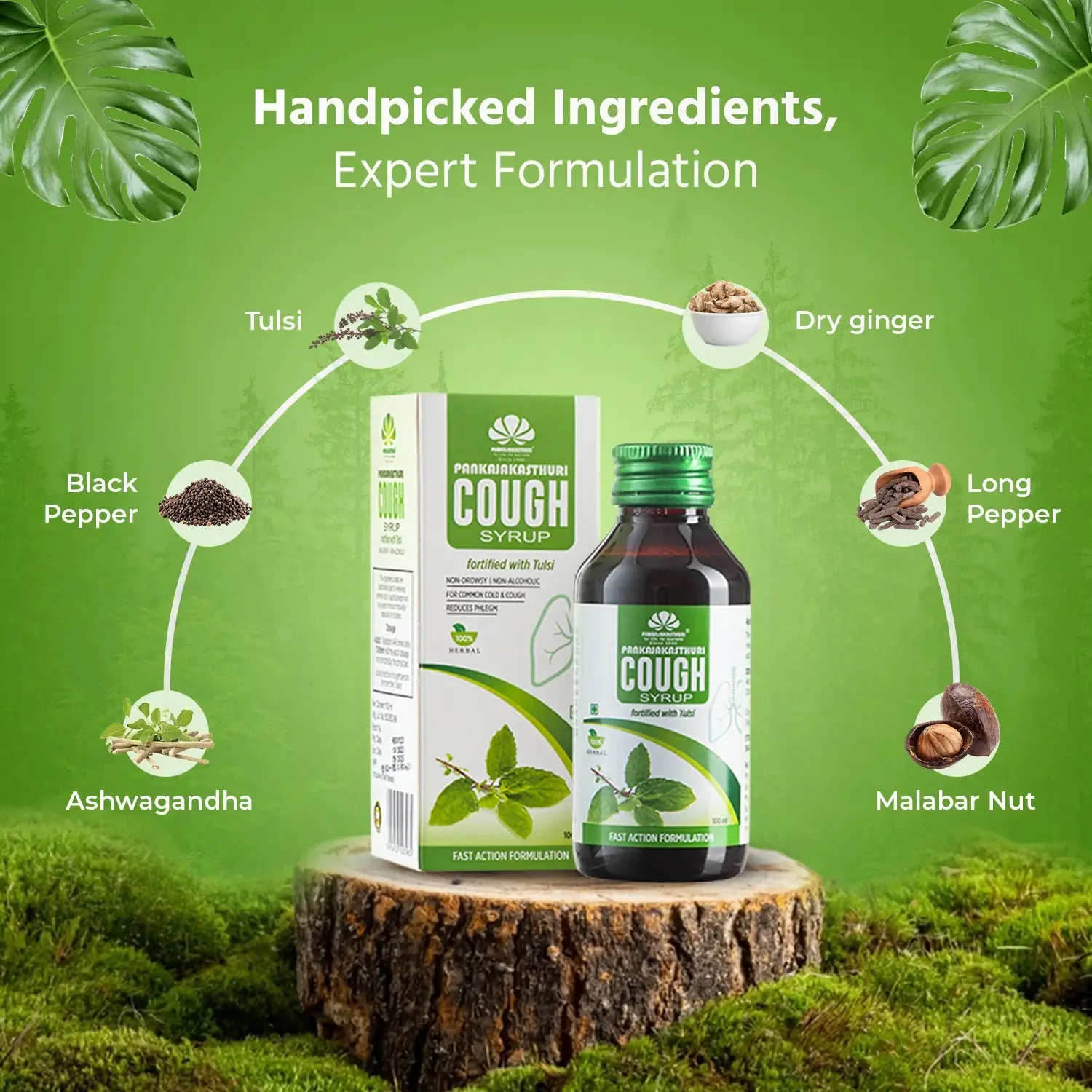 Pankajakasthuri Cough Syrup with Tulsi | Ayurvedic Respiratory Support | Natural Decongestant & Expectorant-3