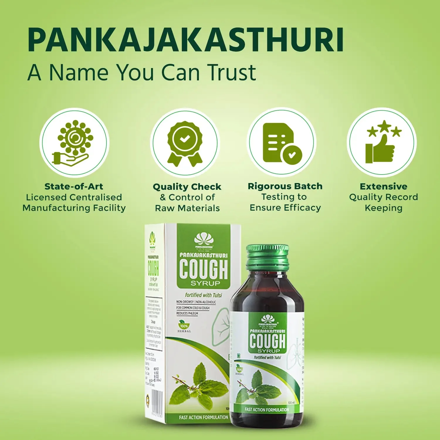 Pankajakasthuri Cough Syrup with Tulsi | Ayurvedic Respiratory Support | Natural Decongestant & Expectorant-4