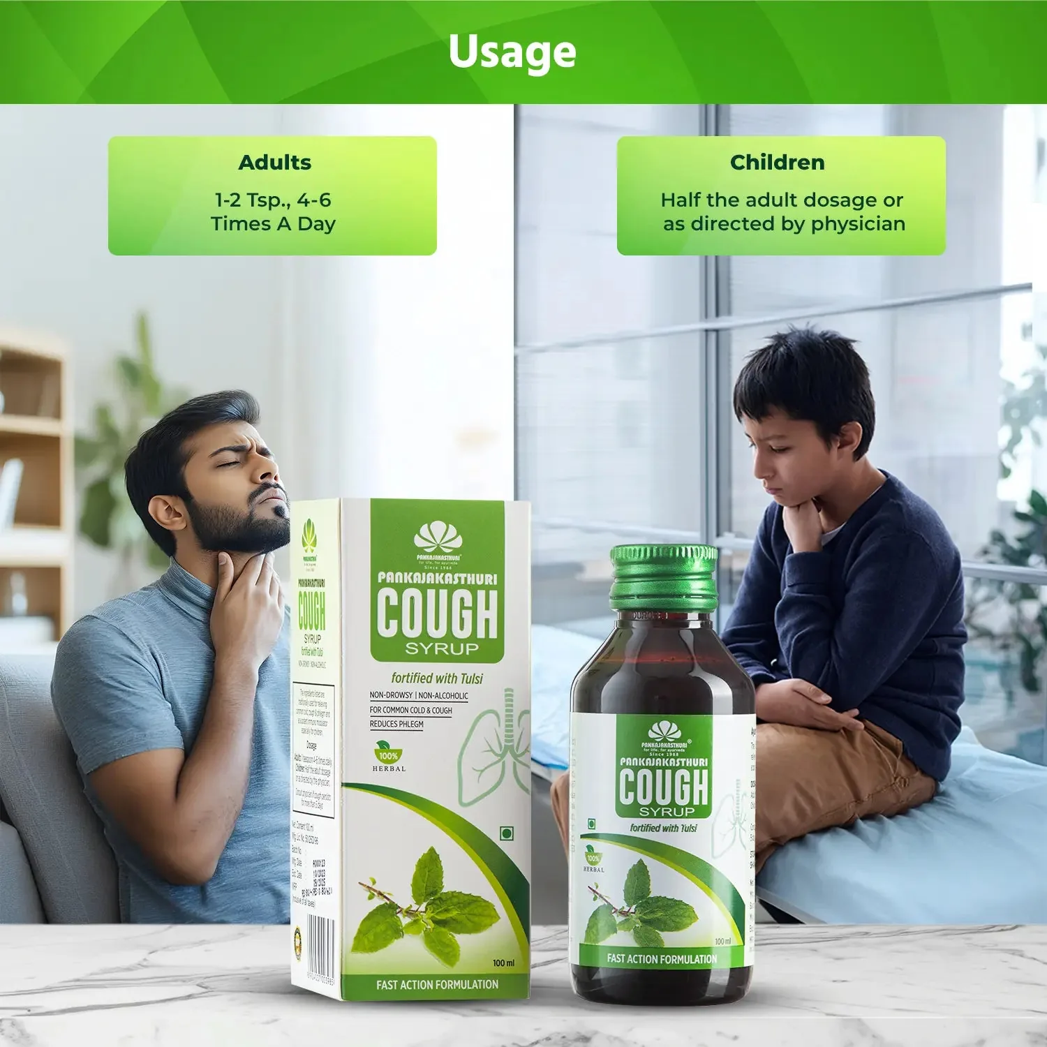 Pankajakasthuri Cough Syrup with Tulsi | Ayurvedic Respiratory Support | Natural Decongestant & Expectorant-5
