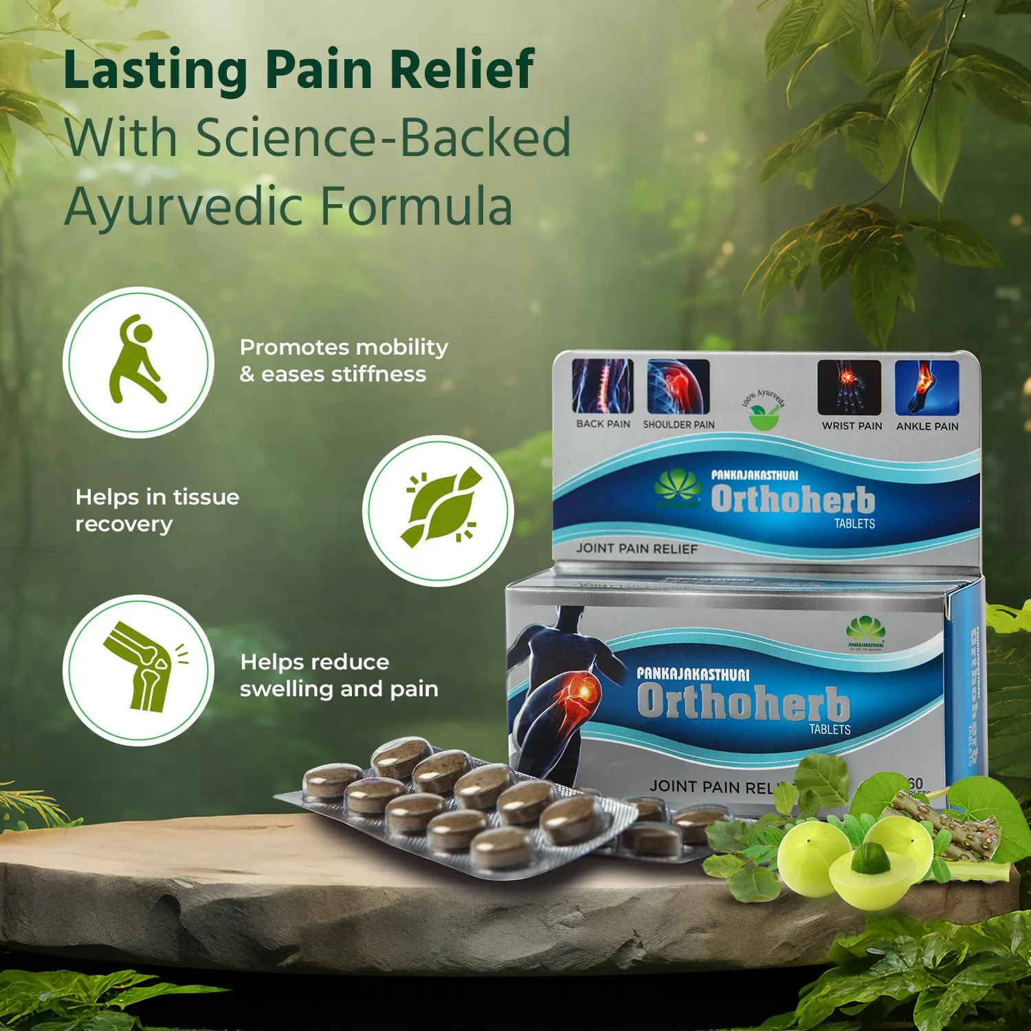 Pankajakasthuri Orthoherb Tablets | Ayurvedic Joint Care | Natural Relief from Stiffness and Swelling-3