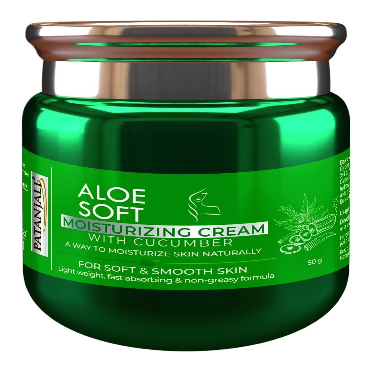 Patanjali Aloe Soft Moisturizing Cream | Herbal Face & Body Moisturizer | Deep Hydration for Soft Skin