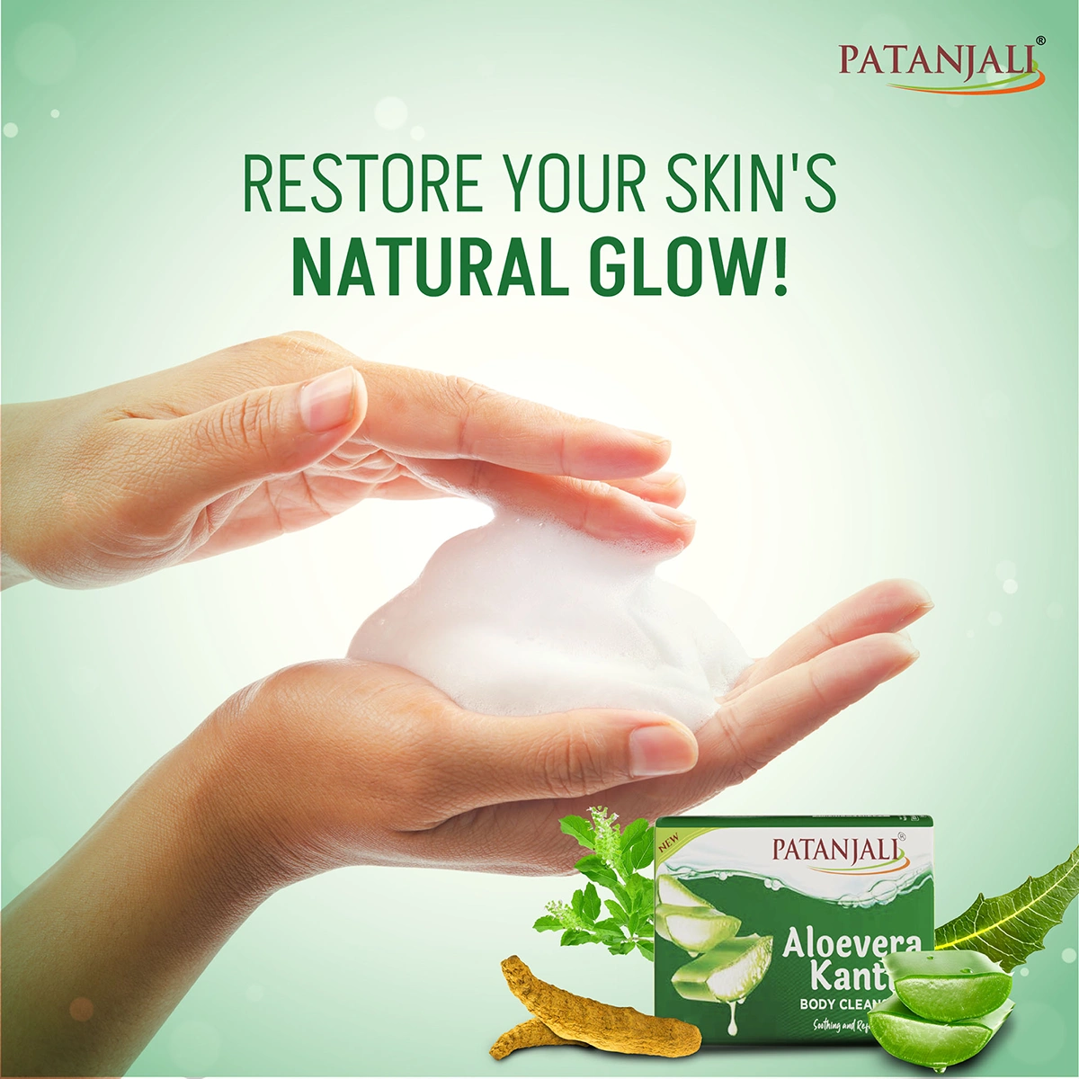 Patanjali Aloe Vera Kanti Body Cleanser | Herbal Bathing Soap | Nourishing Skin Cleanser-3