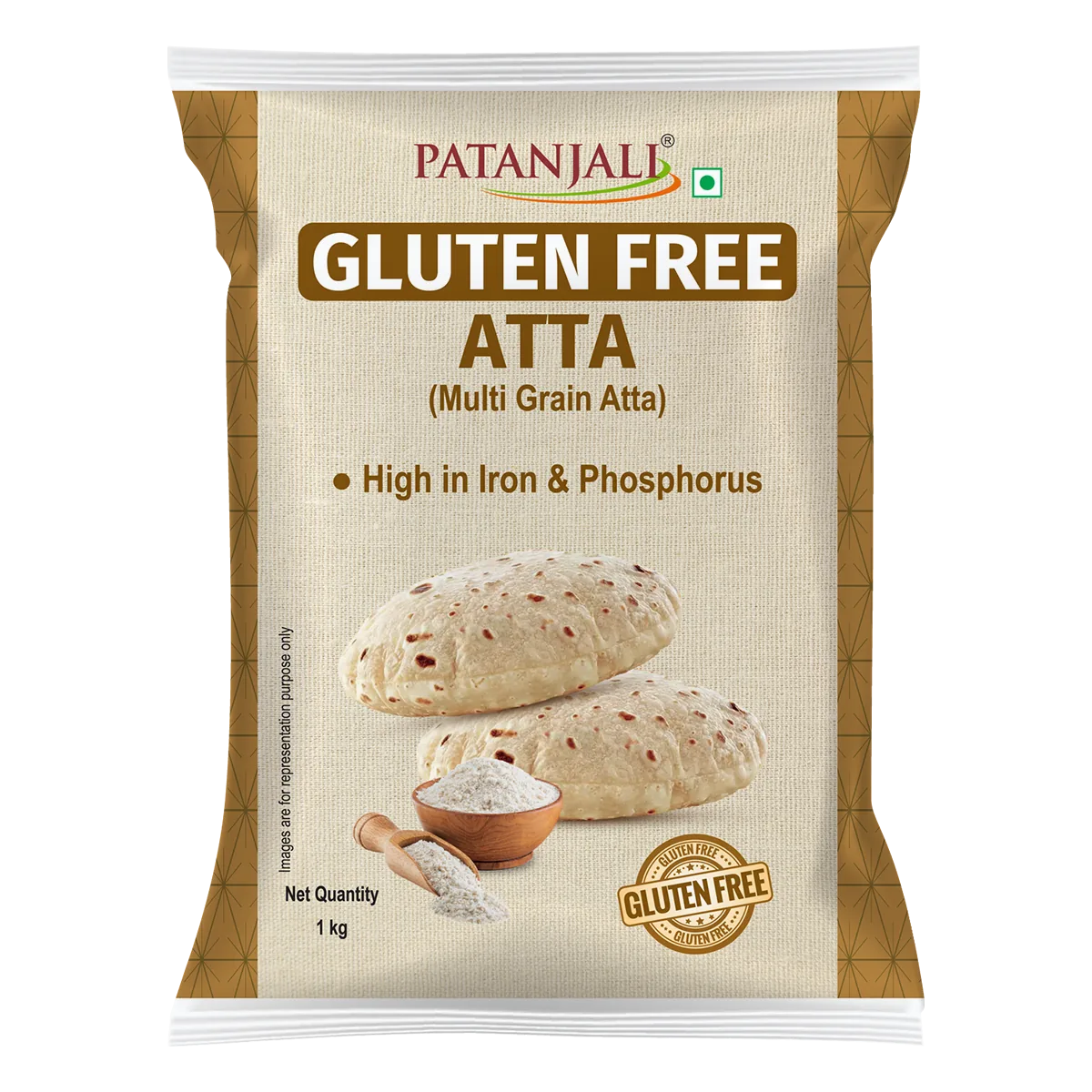Patanjali Gluten Free Atta | Multigrain Flour Blend | Nutritious Millet and Grain Mix-1