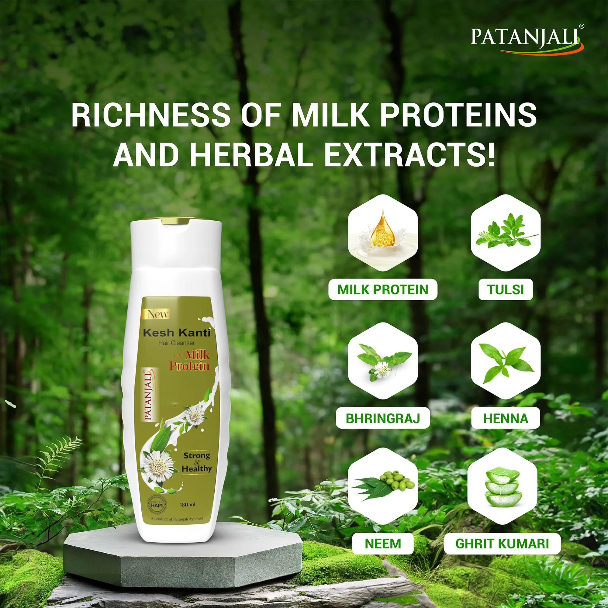 Patanjali Kesh Kanti Milk Protein Hair Cleanser | Nourishing Herbal Shampoo for Dry Hair-5