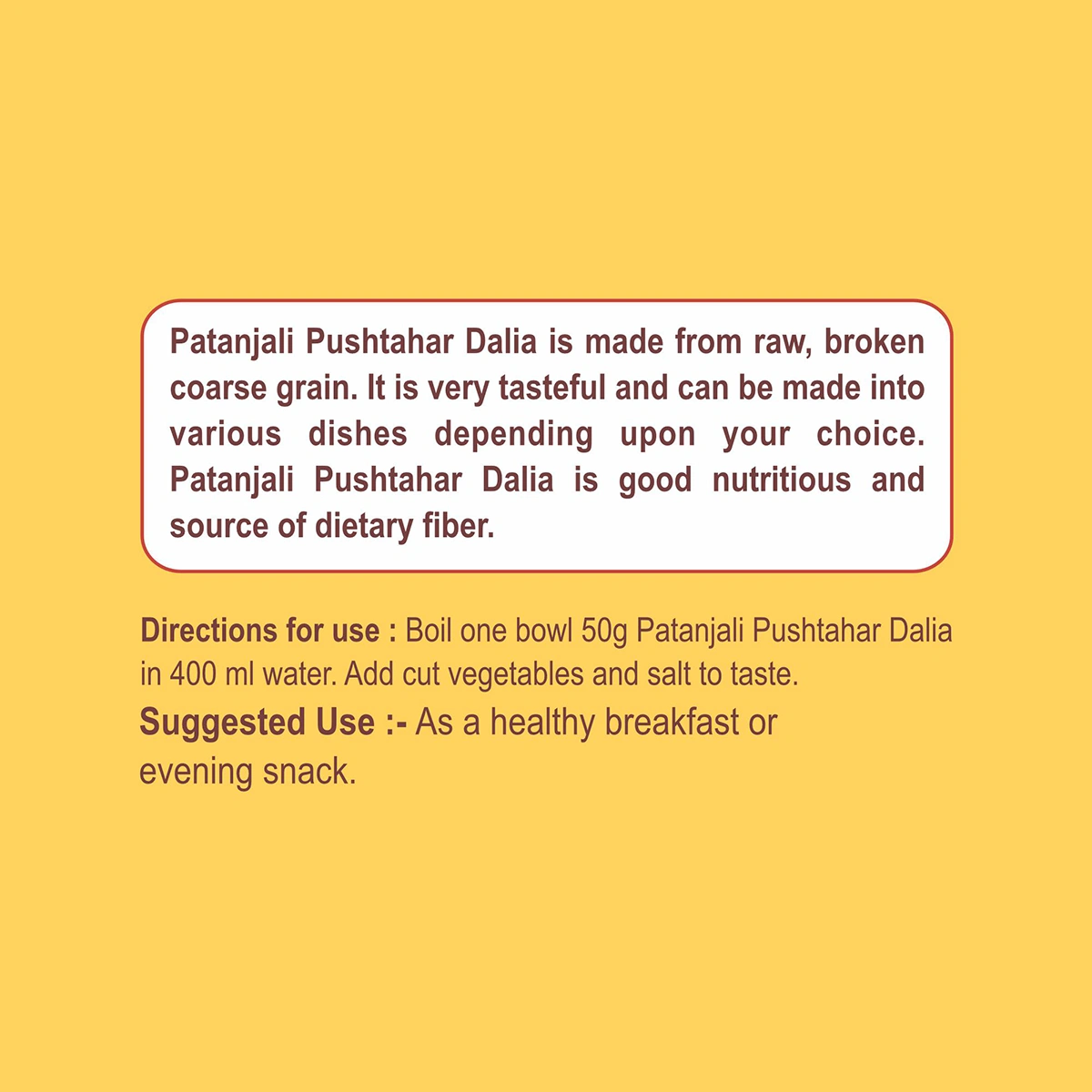 Patanjali Pushtahar Dalia | Multi-Grain Porridge Mix | Wholesome High-Fiber Breakfast-4