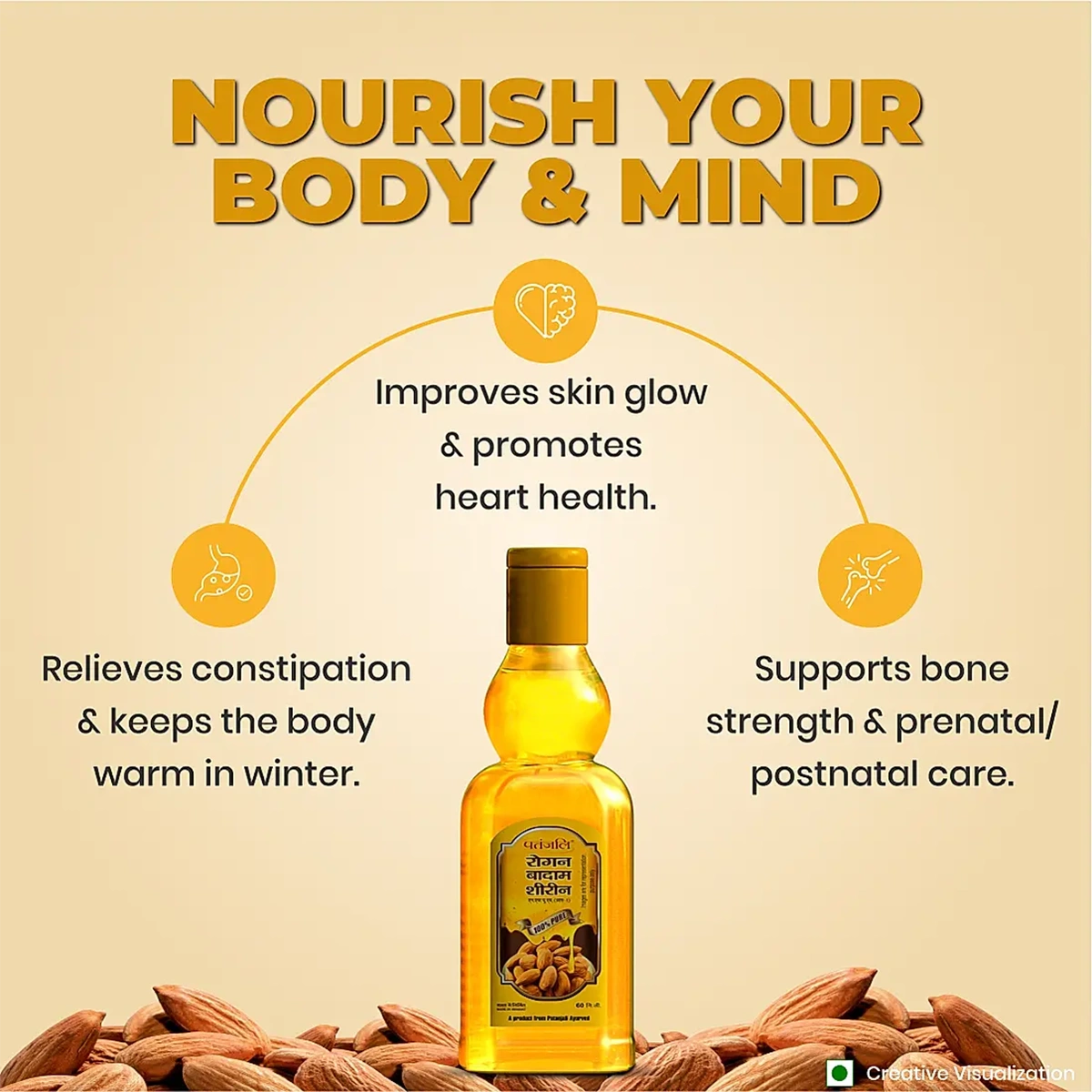Patanjali Roghan Badam Shirin | Pure Almond Oil | For Skin & Hair Nourishment-3