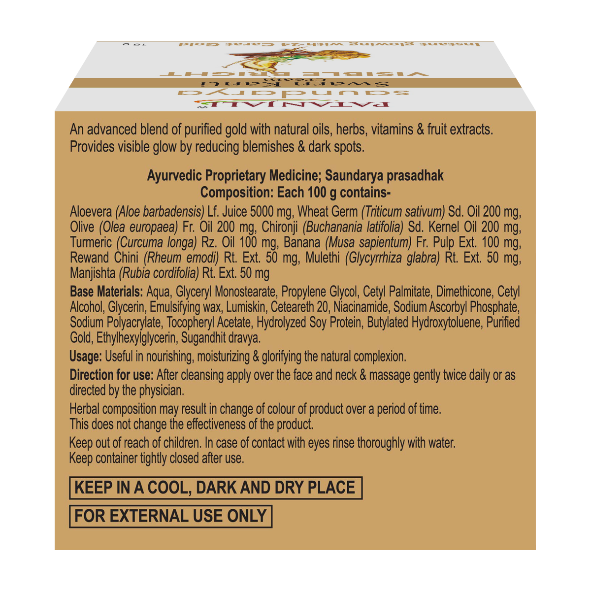 Patanjali Saundarya Swarna Kanti Fairness Cream | Ayurvedic Glow Cream | Skin Brightening and Hydration-3