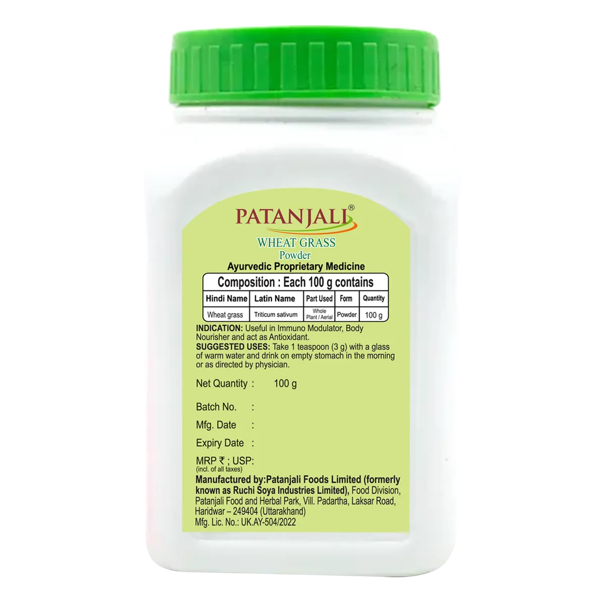 Patanjali Wheat Grass Powder | Natural Herbal Supplement | Ayurvedic Detox & Nutrition-2