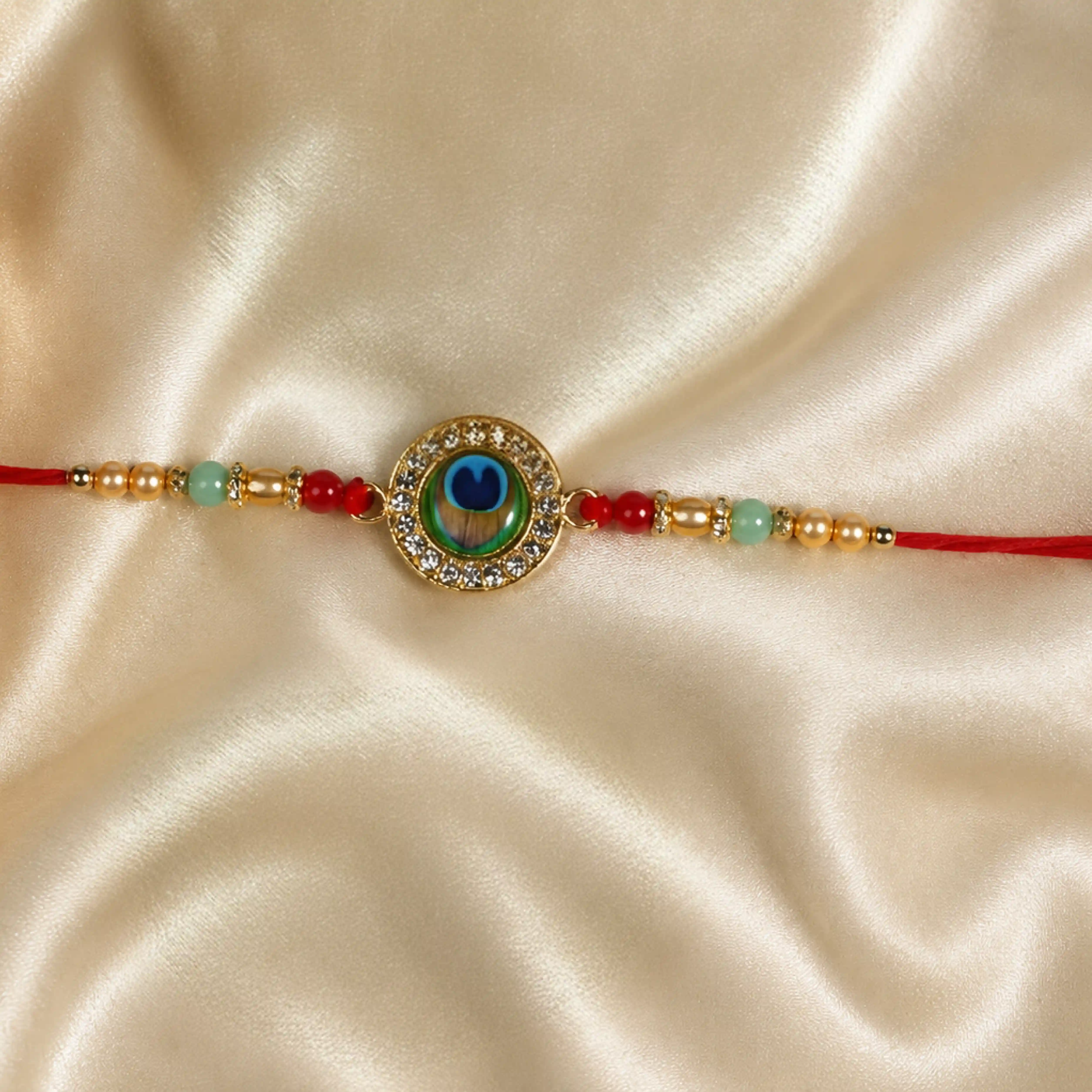 Peacock Stone Rakhi