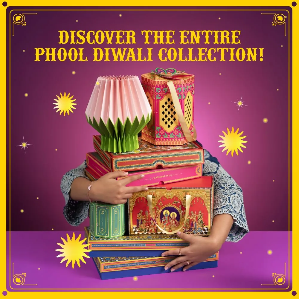 Phool 13 Item Ram Darbar Diwali Gift Box 2026 | Ladoo, Chikky, Votive Set, Diyas, Candles, Rose Mishri, Playing Cards | Premium Diwali Hamper for Home Decor, Corporate and Family Gifting-7