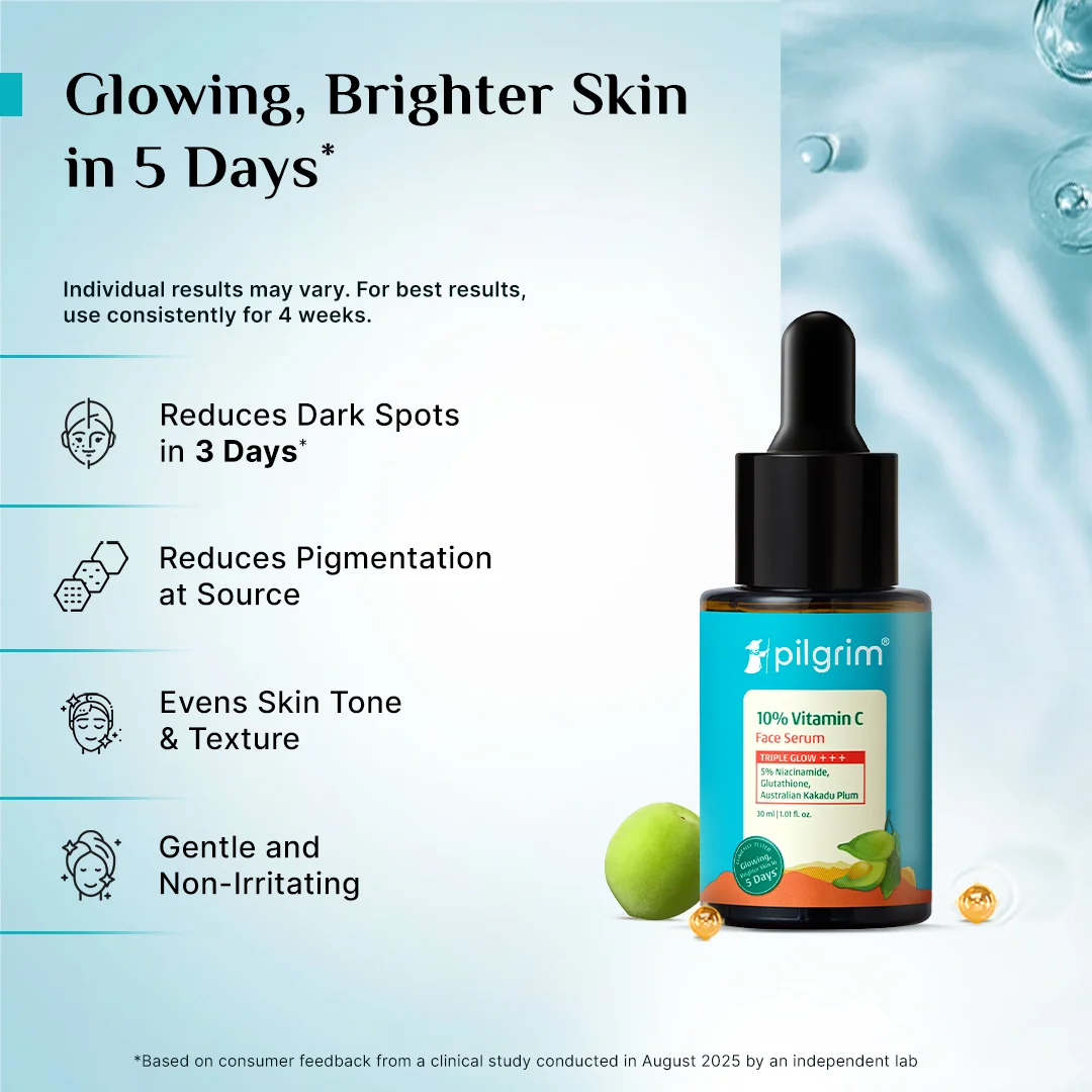 Pilgrim 10% Vitamin C Face Serum For Daily Brightness 5% Niacinamide | Brightening Face Serum | Glow Boosting Formula-3