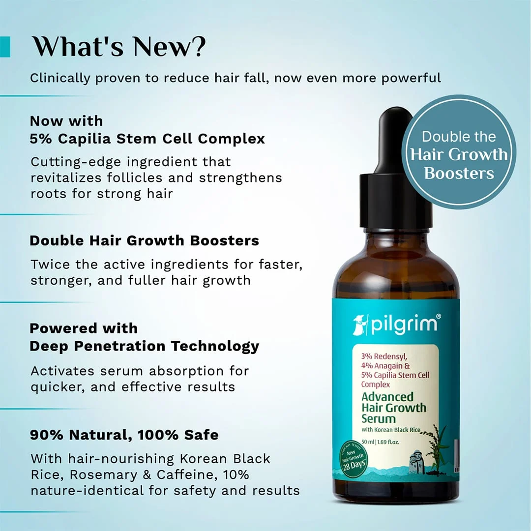 Pilgrim 3% Redensyl + 4% Anagain Advanced Hair Growth Serum | Hair Care | For Thicker, Denser Hair-3