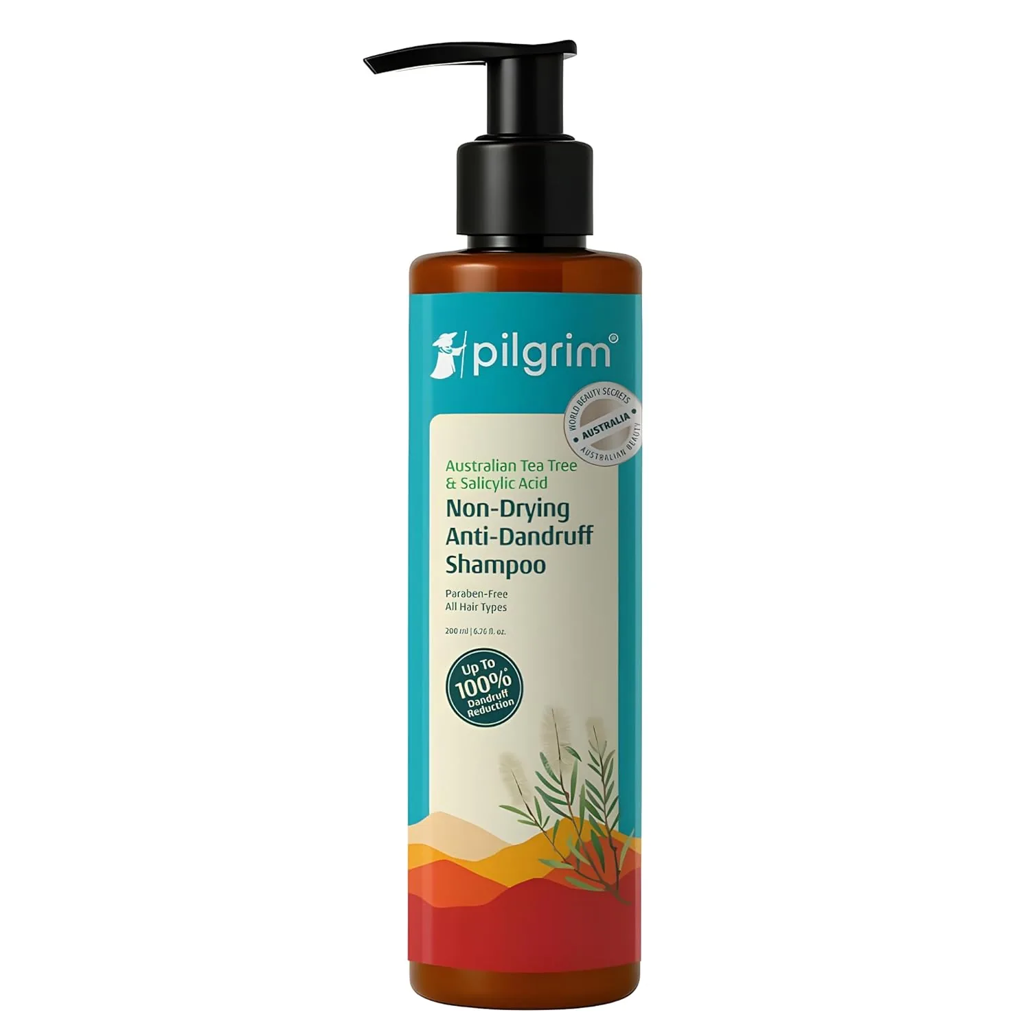 Pilgrim Australian Tea Tree Non-Drying Anti-Dandruff Shampoo | Scalp Purifying Cleanser | Flake-Free and Hydrated Hair