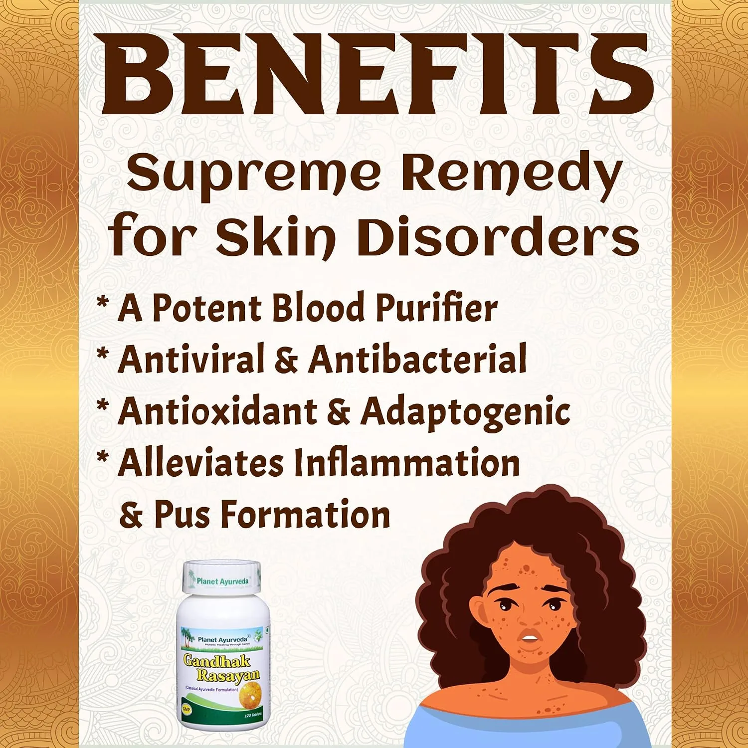 Planet Ayurveda Gandhak Rasayan Tablets | Purified Sulphur Supplement | Natural Skin and Blood Purifier-3