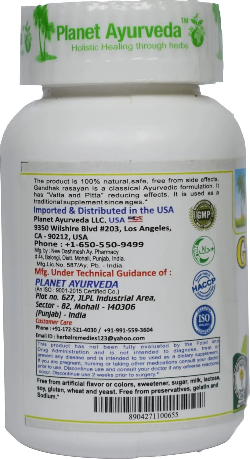 Planet Ayurveda Gandhak Rasayan Tablets | Purified Sulphur Supplement | Natural Skin and Blood Purifier-5