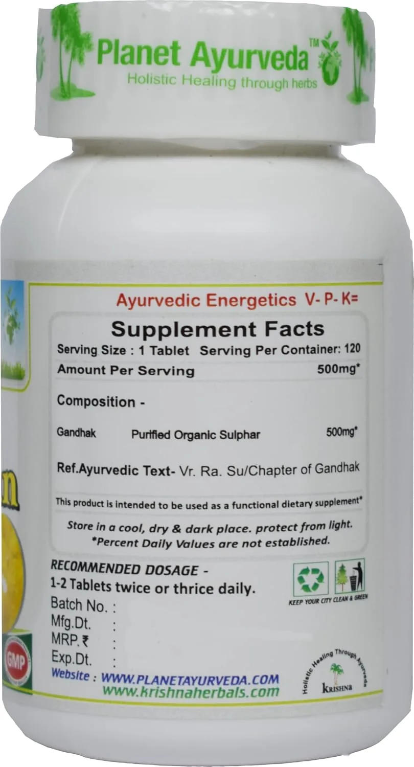 Planet Ayurveda Gandhak Rasayan Tablets | Purified Sulphur Supplement | Natural Skin and Blood Purifier-6