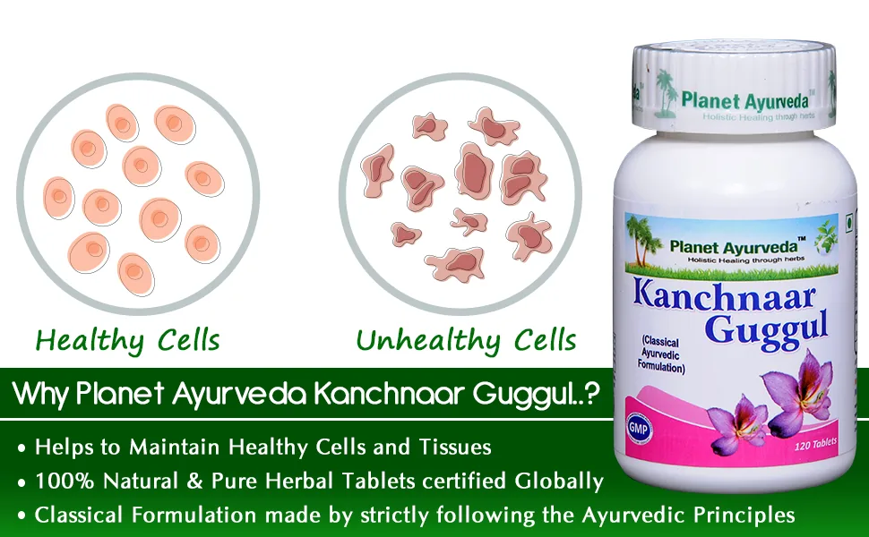 Planet Ayurveda Kanchnaar Guggul | Ayurvedic Herbal Tablets | Lymphatic and Thyroid Support-4