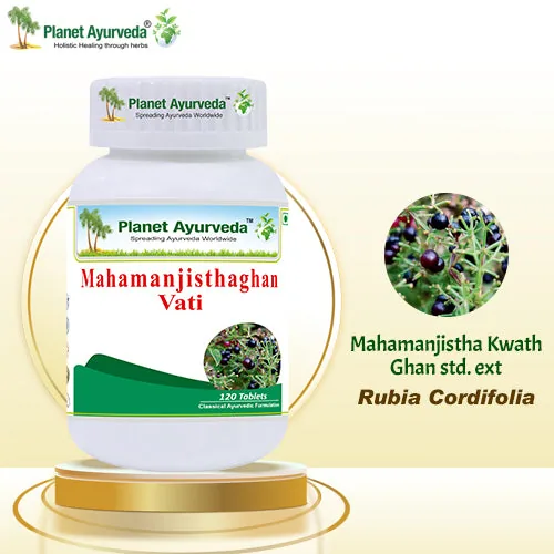 Planet Ayurveda Mahamanjisthaghan Vati | Herbal Blood Purifier | Natural Skin Health Support-2