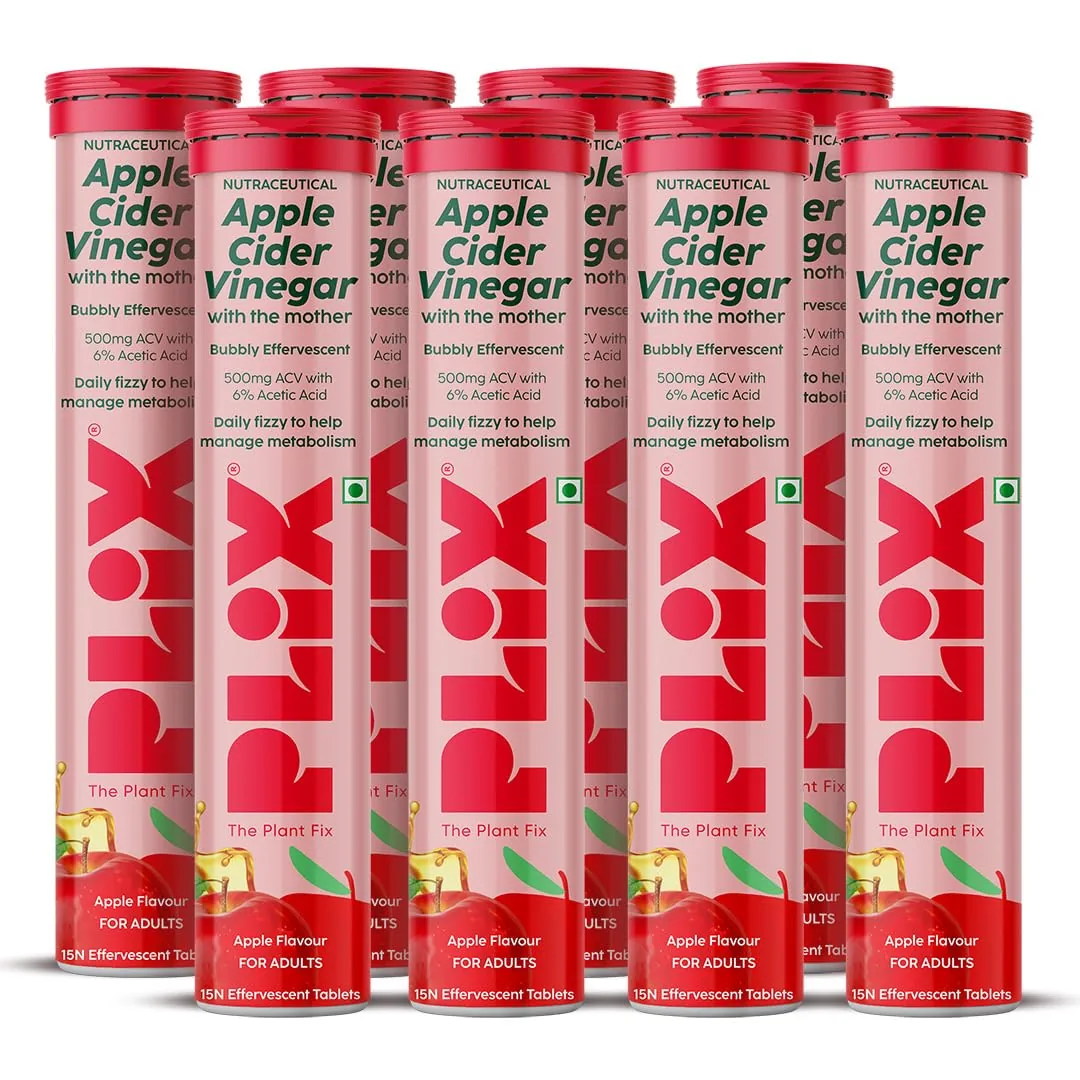 Plix The Plant Fix Apple Cider Vinegar Effervescent Tablets | Watermelon Flavor ACV with Mother | Digestion & Cravings Support-1