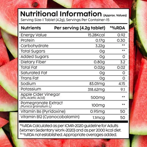 Plix The Plant Fix Apple Cider Vinegar Effervescent Tablets | Watermelon Flavor ACV with Mother | Digestion & Cravings Support-4
