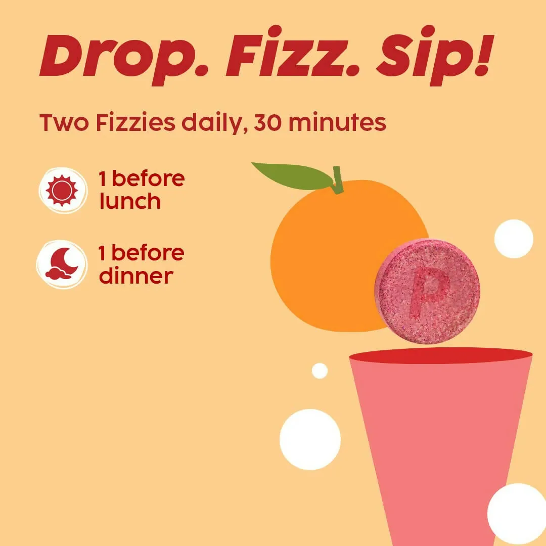 Plix The Plant Fix Apple Cider Vinegar Effervescent Tablet with Mother | Orange Squeeze Flavor | Daily Metabolism & Appetite Support-6