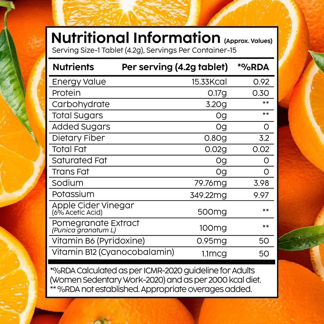 PLIX The Plant Fix Apple Cider Vinegar Effervescent Tablets with Mother | Mango Flavor Daily Wellness Drink | Vegan & Sugar-Free Metabolism Support-4