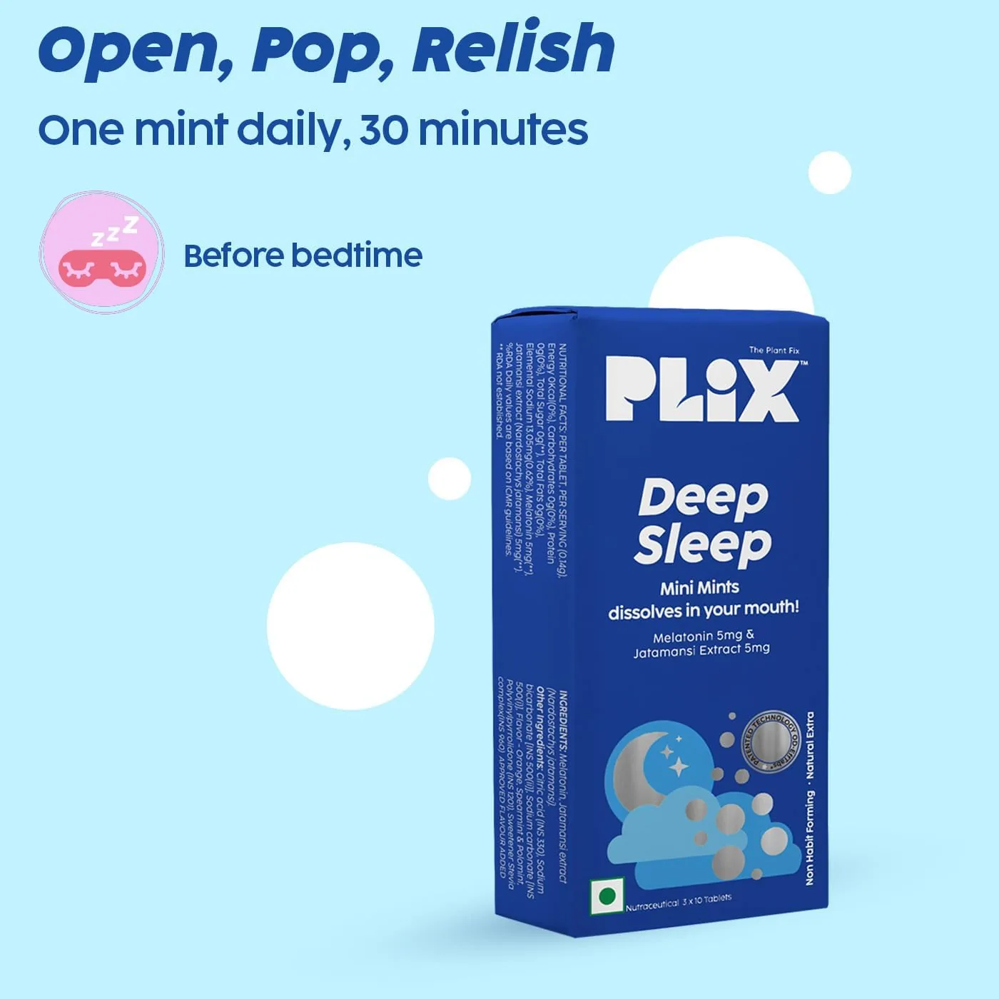 PLIX The Plant Fix Melatonin Deep Sleep Oral Dissolving Mini Mints | Natural Sleep Aid-2