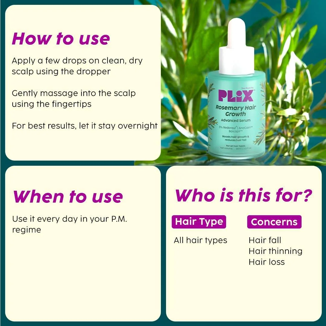 PLIX The Plant Fix Rosemary Advanced Hair Growth Serum | Scalp Care | Redensyl & Baicapil Formula-4