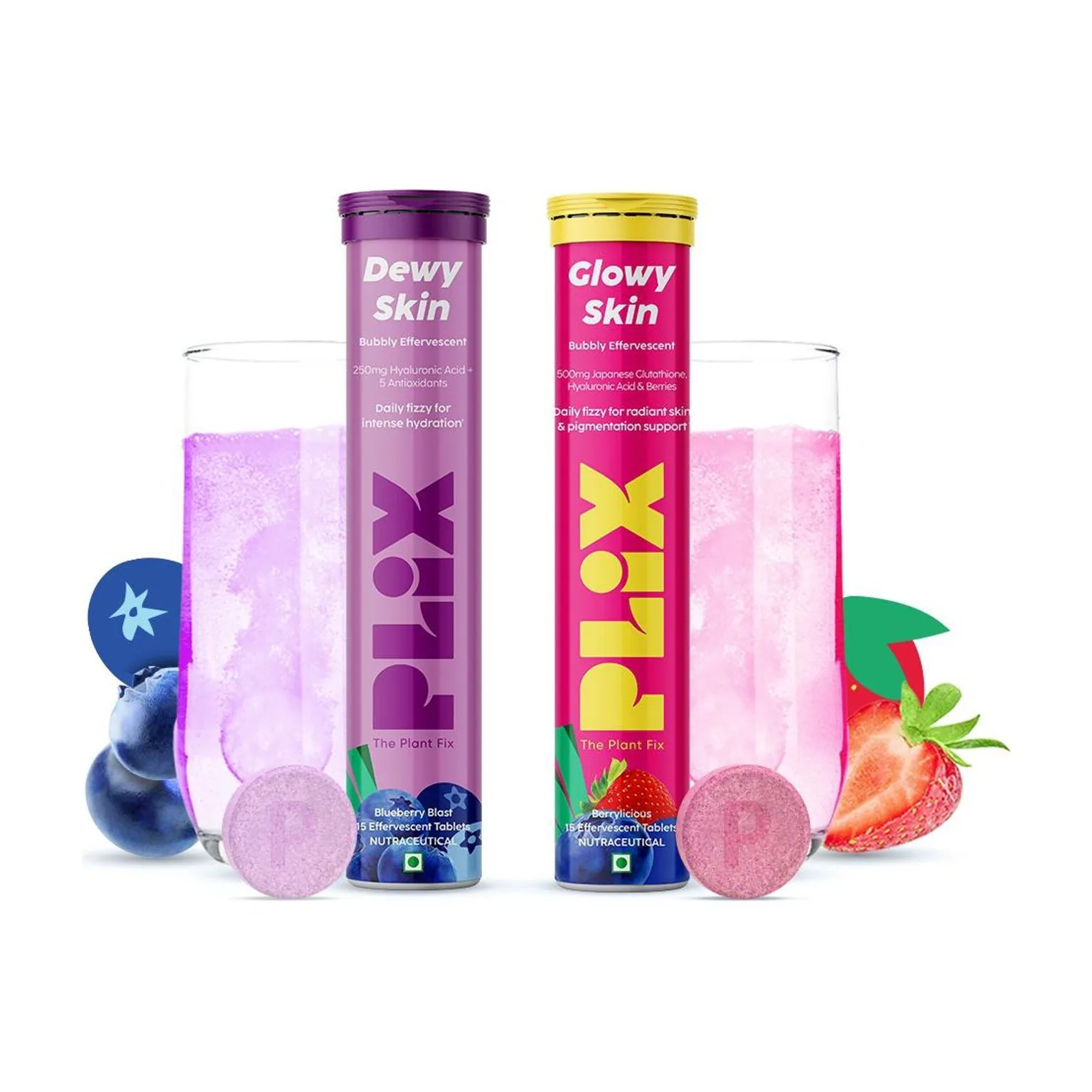 Plix The Plant Fix Skin Hydration Combo Hyaluronic Acid And Skin Glow Glutathione