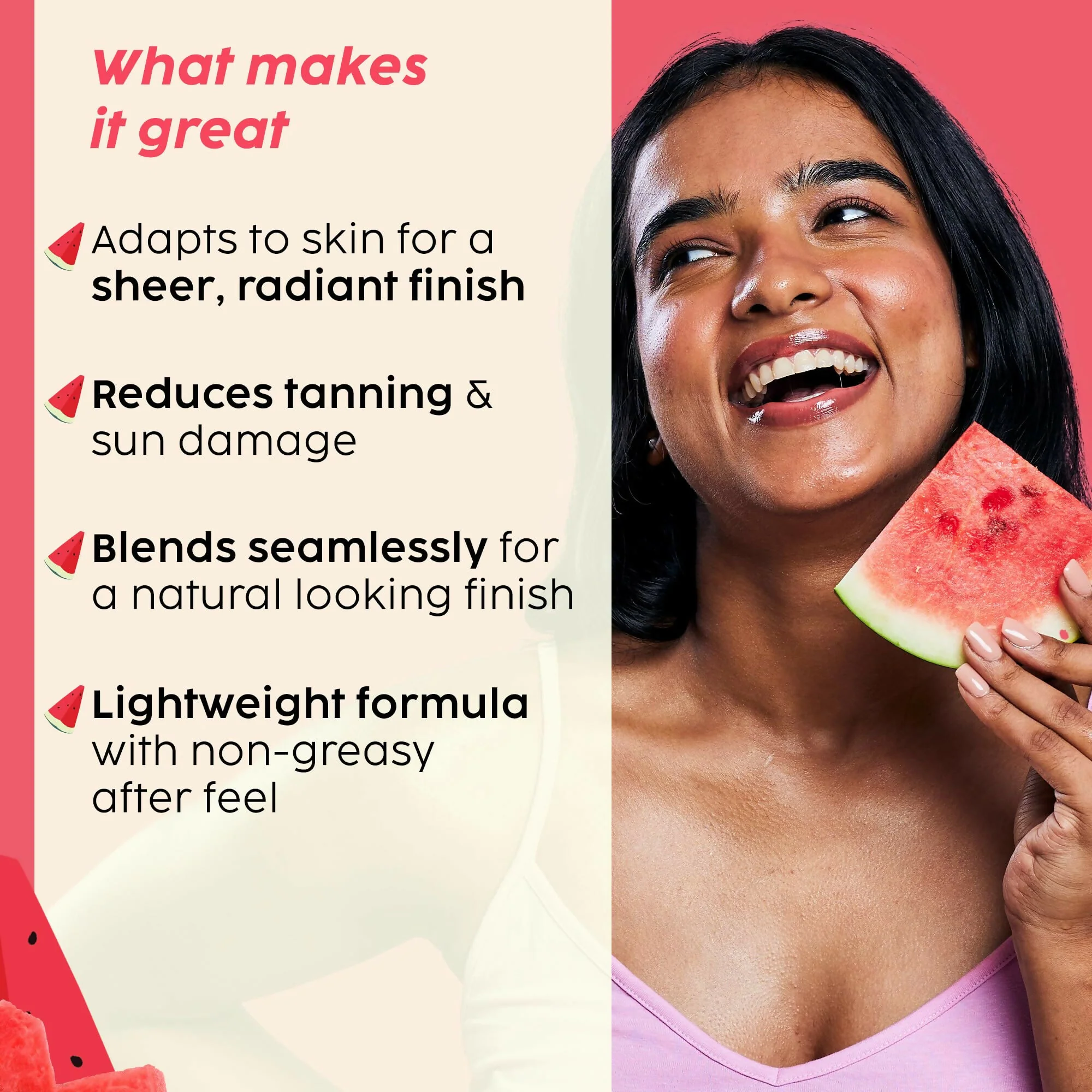 PLIX The Plant Fix Watermelon Tint Twist Color-Adapting Sunscreen | Lightweight Daily Sunscreen | Instant Glow and Light Coverage-1
