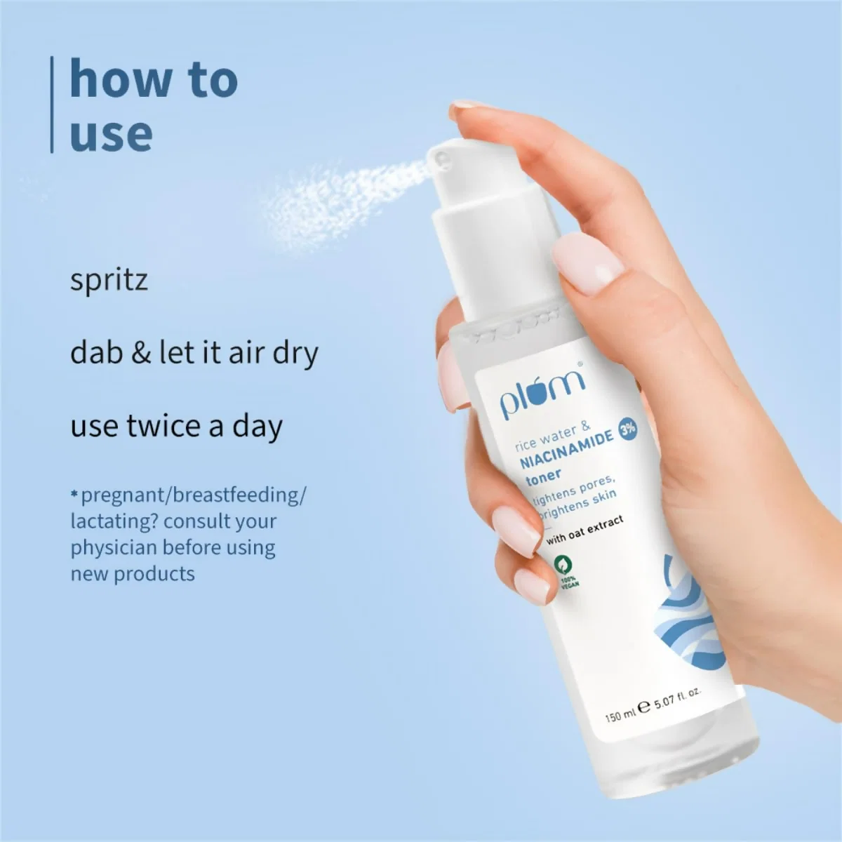 Plum 3% Niacinamide & Rice Water Face Toner | Pore Tightening and Blemish Clarifying Toner | Alcohol-Free Daily Skincare-5