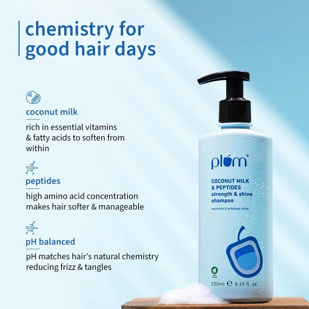 Plum Coconut Milk & Peptides Conditioner & Shampoo Combo | Hydrating Hair Care Duo | Softness and Moisture Boost-3