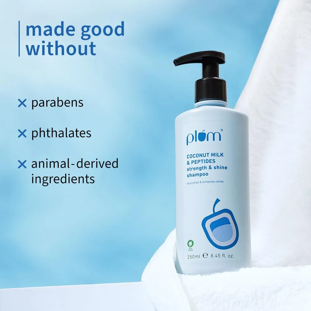 Plum Coconut Milk & Peptides Conditioner & Shampoo Combo | Hydrating Hair Care Duo | Softness and Moisture Boost-5