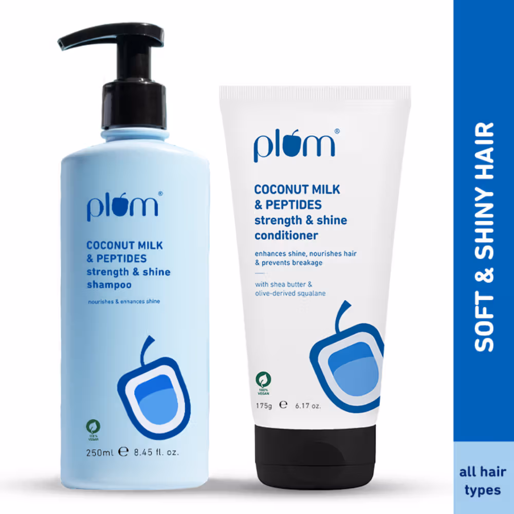 Plum Coconut Milk & Peptides Conditioner & Shampoo Combo | Hydrating Hair Care Duo | Softness and Moisture Boost-2