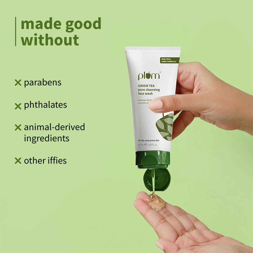 Plum Green Tea Pore Cleansing Face Wash | Acne-Fighting Facial Cleanser | Glycolic Acid & Green Tea for Oily Skin-3