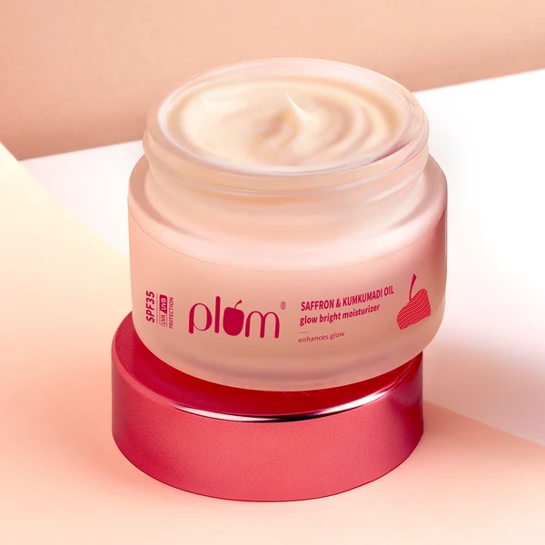 Plum Saffron & Kumkumadi Oil Daily Glow Bright Moisturizing Cream | Hydrating Face Moisturizer | Brightening Cream for Dull Skin-2
