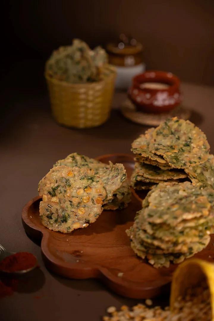 Pothgaal Sweet Palak Chekkalu | Crispy Spinach Rice Crisps | Authentic South Indian Snack 250 gm