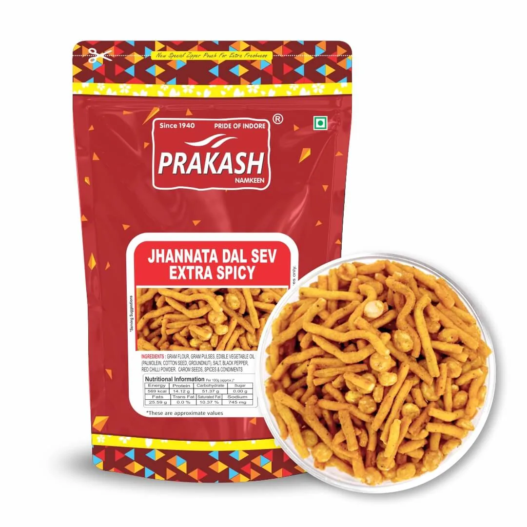 Prakash Jhannat Dal Sev Extra Spicy | Indori Crispy Snack | Fiery Pulse Sev-2
